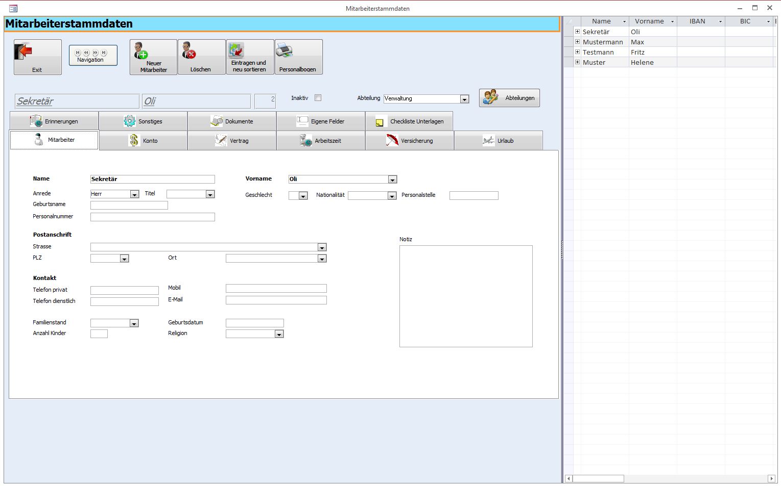 Personalverwaltung / Zeiterfassung - Personal verwalten, Software Personalverwaltung / Zeiterfassung, Personalsoftware, Programm Personalverwaltung / Zeiterfassung, Personalverwaltungssoftware